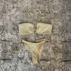 Triangl Aster gold bikini set